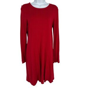 Michael Kors Womens Red Long Sleeve Knit Tunic Dress Size S